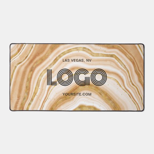 Logo rectangulaire moderne Faux Golden Agate (Recto)