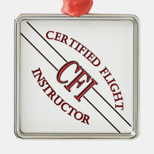 LOGO RED CSF CERTIFIFIFIFIED FLIGHT INSTRUCTOR METALEN ORNAMENT
