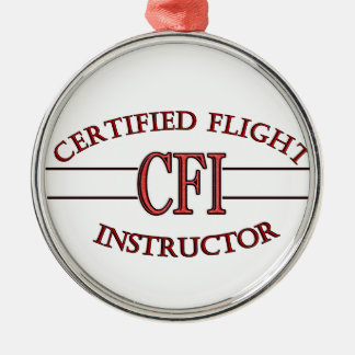 LOGO RED CSF CERTIFIFIFIFIED FLIGHT INSTRUCTOR METALEN ORNAMENT