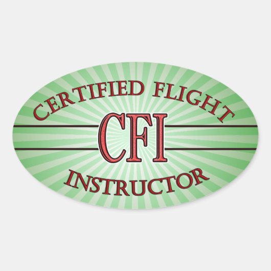 LOGO RED CSF CERTIFIFIFIFIED FLIGHT INSTRUCTOR OVALE STICKER (Voorkant)