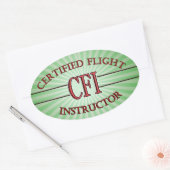 LOGO RED CSF CERTIFIFIFIFIED FLIGHT INSTRUCTOR OVALE STICKER (Envelop)