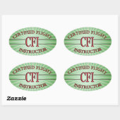 LOGO RED CSF CERTIFIFIFIFIED FLIGHT INSTRUCTOR OVALE STICKER (Vel)