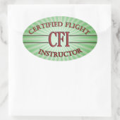 LOGO RED CSF CERTIFIFIFIFIED FLIGHT INSTRUCTOR OVALE STICKER (Tas)