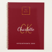 Logo Red Monogram Modern Business 2026 Planner (Voorkant)