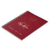 Logo Red Monogram Modern Business Notitieboek (Linkerzijde)