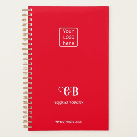 Logo Red & White Monogram Business Planner 2023 (Voorkant)