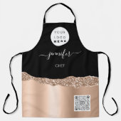 Logo Restaurant bakkerij Catering Cake Name Roos Schort (Voorkant)