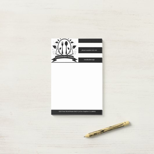Logo Restaurant Post-it® Notes (Op bureau)