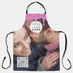 Logo Restaurants bakkerijkeukens Roze schijven Schort