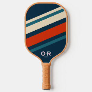 Logo Retro Red White en Blue Pickleball Paddle