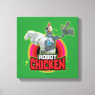 Logo Robot Chicken Character Canvas Afdruk