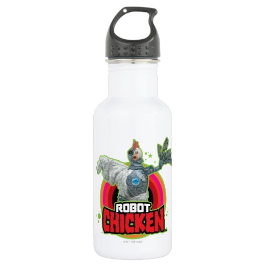 Logo Robot Chicken Character Waterfles (Voorkant)