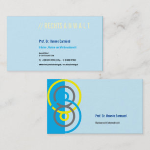 Logo rond abstrait carte de visite bleu jaune