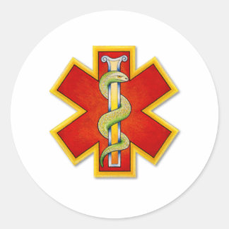 logo Rood - Goud  Ronde Sticker