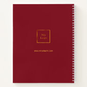 Logo rood monogram modern bedrijf notitieboek (Achterkant)