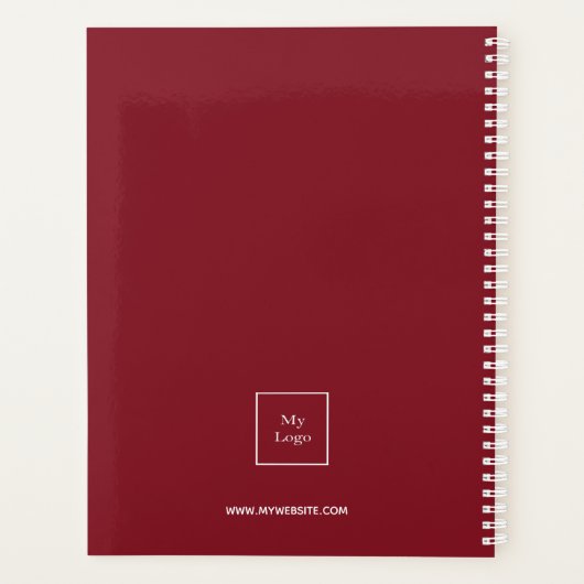 Logo rood wit monogram initialen bedrijf 2026 planner (Achterkant)