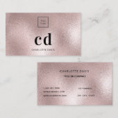 Logo roos gouden monogram minimalistisch visitekaartje (Voorkant / Achterkant)