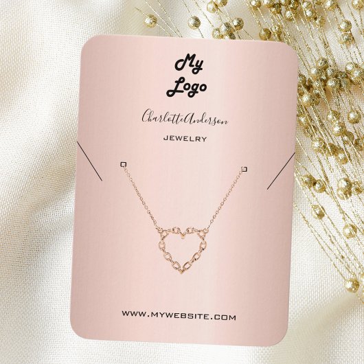 Logo rose bijoux d'oreille en or carte d'affichage