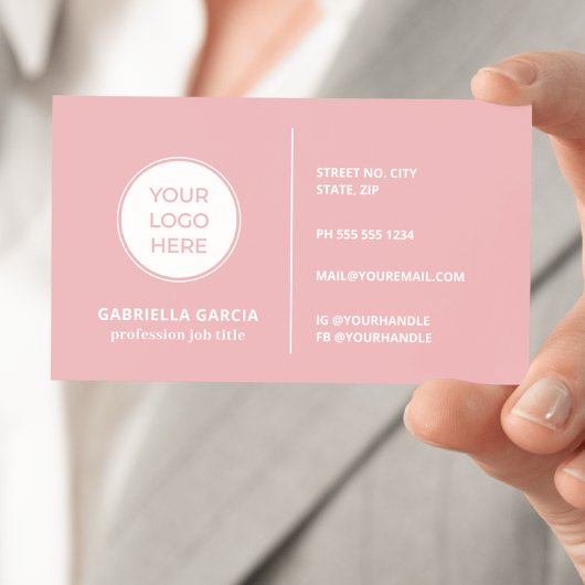 Logo rose Dusty Carte de visite de code QR