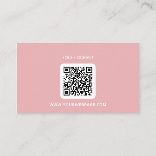 Logo rose Dusty Carte de visite de code QR (Dos)