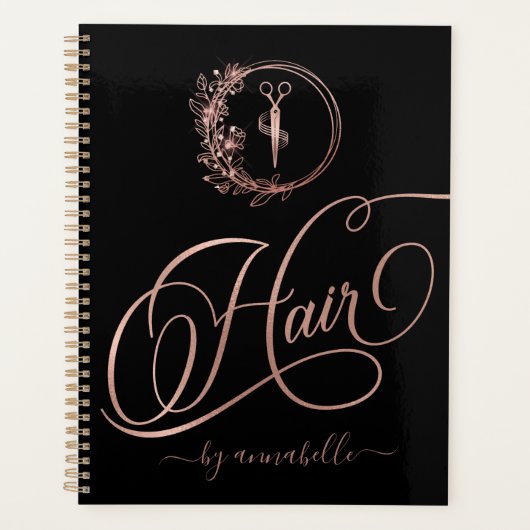 Logo rose Gold Hair carnet de rendez-vous  (Devant)