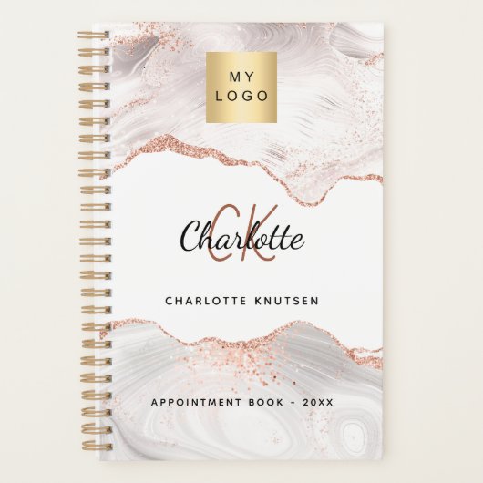 Logo rose or agate monogramme entreprise 2025 (Devant)