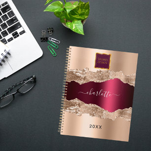 logo rose or burgundy agate marbre