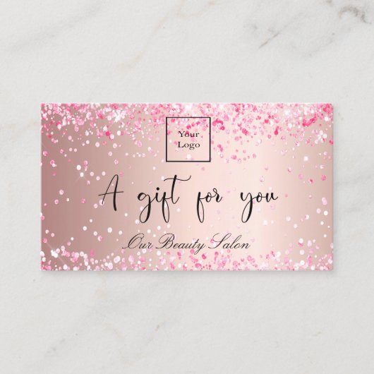 Logo rose or rose code qr certificat cadeau (Devant)