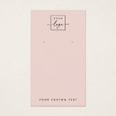 Logo rose pâle clair QR carte d'affichage d'oreill (Devant)