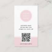 Logo rose QR Code Photo Carte de visite profession (Dos)