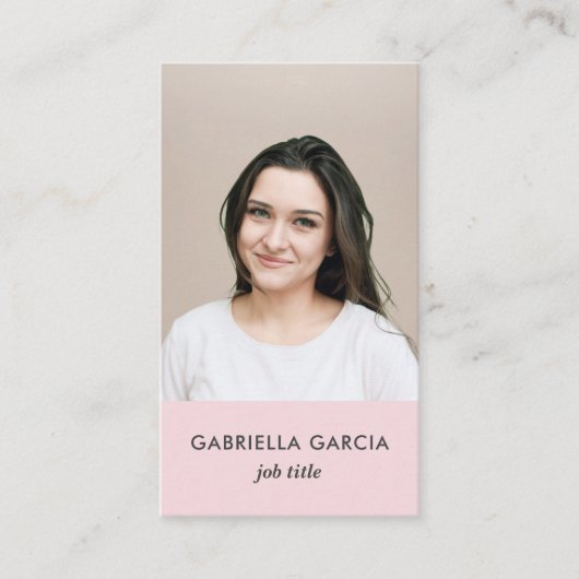 Logo rose QR Code Photo Carte de visite profession (Devant)