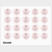 Logo rose | Sticker pour étiquette de prix du prod (Feuille)