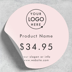 Logo rose Sticker pour étiquette de prix du prod