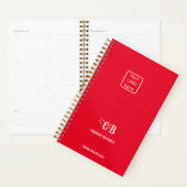 Logo Rouge & Blanc Monogramme Business Planner 202 (Devant avec enveloppe)
