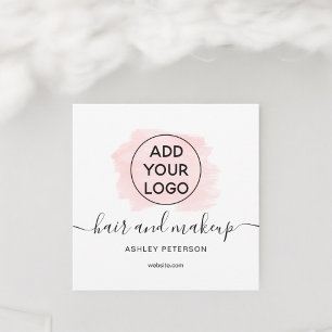 Logo roze borstelslag typografie haar make-up kaart