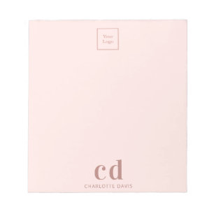 Logo roze goud roze monogram zakelijk bedrijf notitieblok