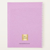 Logo roze leren monogram initialen Business 2025 Planner (Achterkant)
