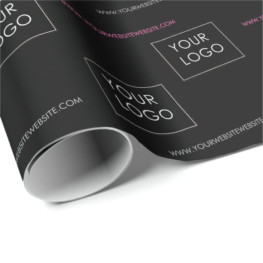Logo roze website Business Company Packaging Black Cadeaupapier (Rol Hoek)