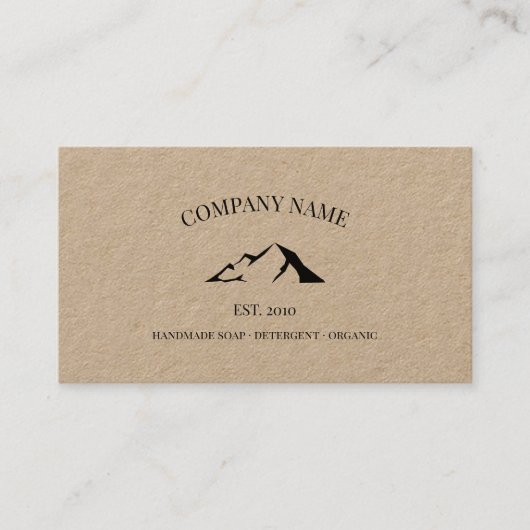 Logo russe de montagne carte de visite kraft (Devant)