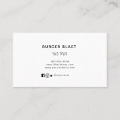 Logo Rustic bois Food Truck Carte de visite (Dos)
