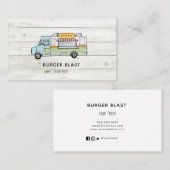 Logo Rustic bois Food Truck Carte de visite (Devant / Derrière)