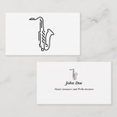 Logo saxophone - Carte de visite (Devant / Derrière)