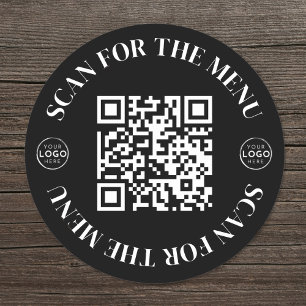 Logo Scan Menu QR-code Ronde Sticker