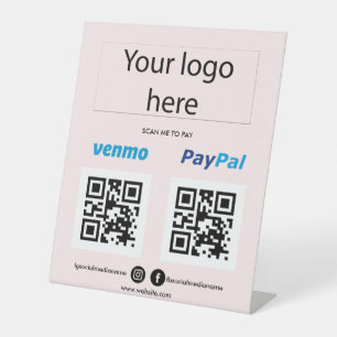 Logo Scannen toevoegen aan PayPal PayPal QR-code C Reclamebord Met Voetstuk