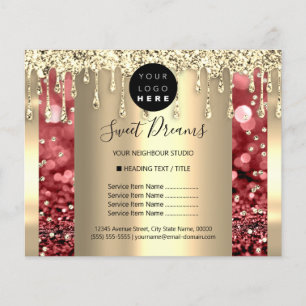 Logo Schoonheid Make-up Nagels Prijslijst Goud Gli Flyer