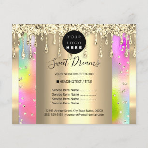 Logo Schoonheid Make-up Nagels Prijslijst Goud Kle Flyer