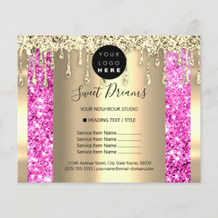 Logo Schoonheid Make-up Nagels Prijslijst Goud Roz Flyer