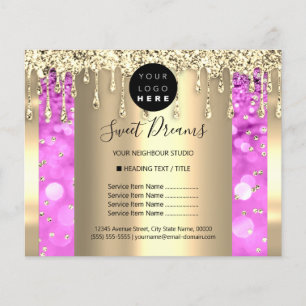 Logo Schoonheid Make-up Nagels Prijslijst Goud Roz Flyer