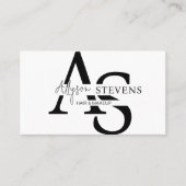 Logo Script initialen Hair Make-up QR-code Visitekaartje (Voorkant)