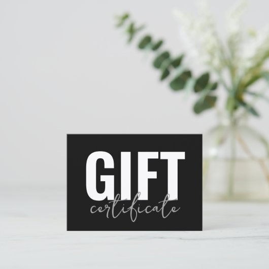 Logo Script moderne Certificat cadeau d'entreprise (Debout devant)